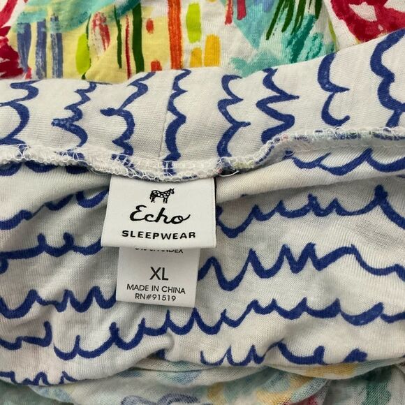 Echo Sleepwear tropical print lightweight robe size XL - Picture 5 of 7